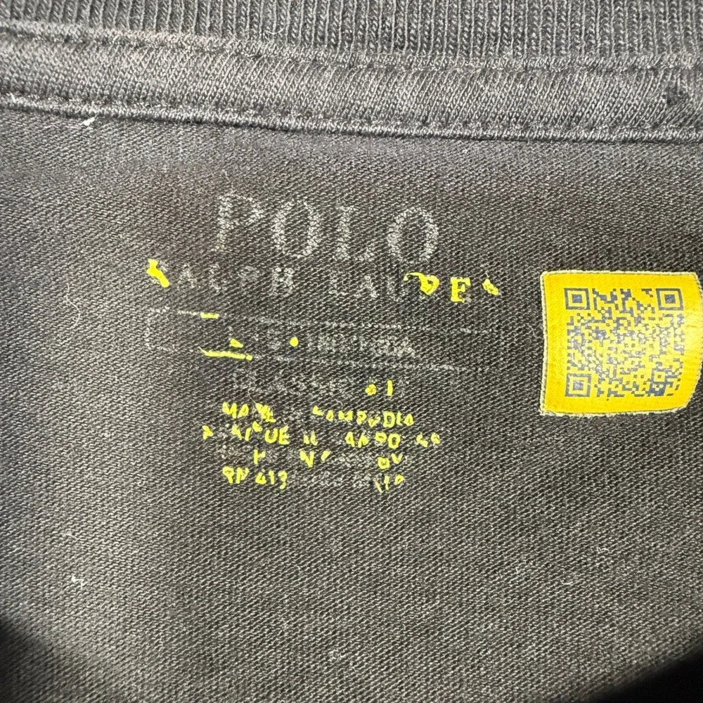 Polo Ralph Lauren Long Sleeve Cotton Tee L Black Gray Pony Classic Fit Essential